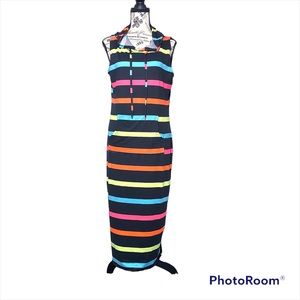 Bobbi Brookes Womens Striped Hooded Tank Dress